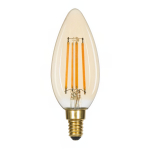 LED E14 Bougie Filament Ambre 4.1W 350lm - 822 | Dimmable - Remplacement 40W